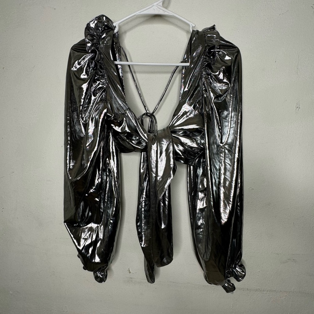 Metallic Silver Blouse
